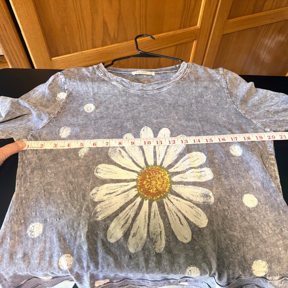 NEW Jess & Jane Daisy Top Medium Grey Mineral Wash Tiered Ruffle M66-1361 - Picture 5 of 10